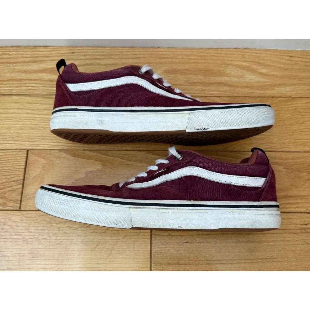 Vans Men's Sz 8.5 Kyle Walker Maroon Red /White Old‎ Skool Sneakers Shoes 721454